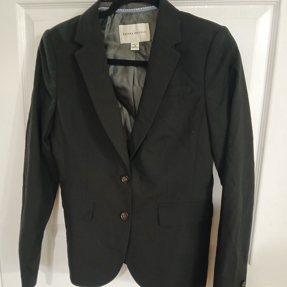 Banana Republic Stretch black blazer Size 8 Business Career Office Old Money - Picture 3 of 9